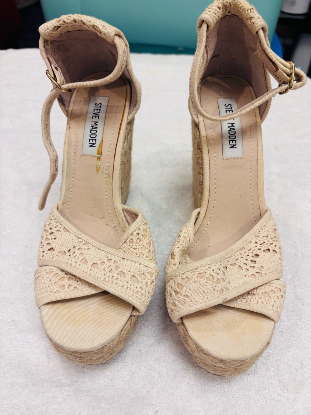 Almost Brand New Wedges By Steve Madden - Size 7.5M - Wedge 4.5 Inches - Box 81